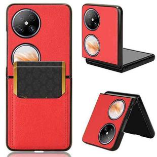 For Huawei Pocket 2 Litchi Texture Card Slots Back Cover Phone Case(Red)