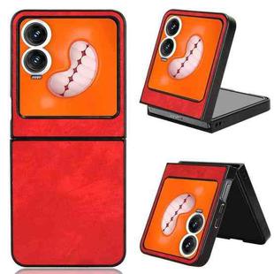For Tecno Phantom V Flip2 Litchi Texture Back Cover Phone Case(Red)
