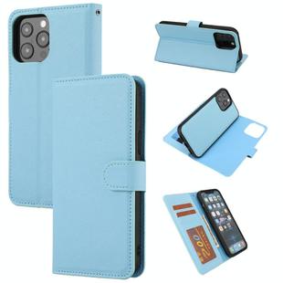 For iPhone 15 Pro Cross Texture Detachable Horizontal Flip PU Leather Case(Blue)