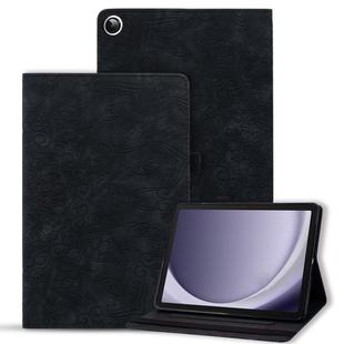 For Samsung Galaxy Tab A9 Calf Texture Embossed Leather Tablet Case(Black)