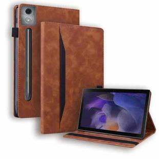 For Lenovo Xiaoxin Pad Pro 12.7 Splicing Shockproof Leather Tablet Case(Brown)