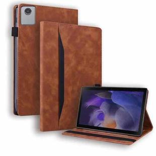 For Lenovo Xiaoxin Pad 11 2025 Splicing Shockproof Leather Tablet Case(Brown)