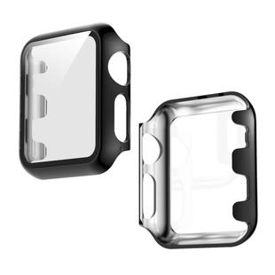 For Apple Watch Series 3 & 2 & 1 38mm Full Coverage Plating Glass Case(Black)