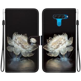 For LG K50 / Q60 Crystal Texture Colored Drawing Leather Phone Case(Crystal Peony)