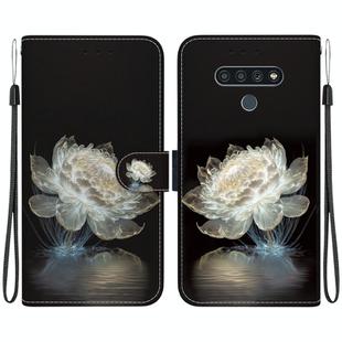 For LG Stylo 6 / K71 Crystal Texture Colored Drawing Leather Phone Case(Crystal Peony)
