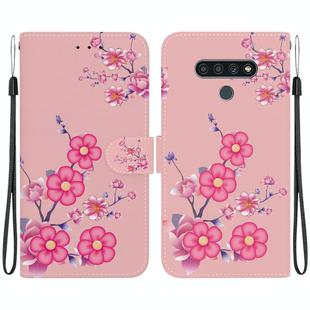 For LG Stylo 6 / K71 Crystal Texture Colored Drawing Leather Phone Case(Cherry Blossoms)