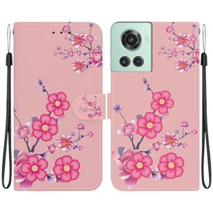 For OnePlus 10R / Ace Crystal Texture Colored Drawing Leather Phone Case(Cherry Blossoms)