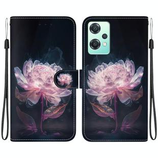 For OnePlus Nord CE 2 Lite 5G Crystal Texture Colored Drawing Leather Phone Case(Purple Peony)