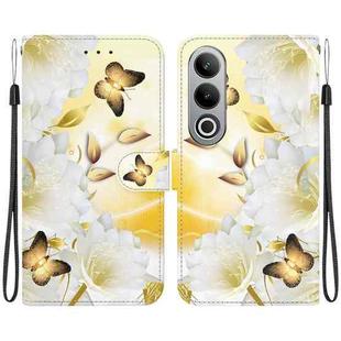 For OnePlus Nord CE4 5G Crystal Texture Colored Drawing Leather Phone Case(Gold Butterfly Epiphyllum)