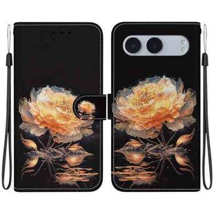 For OnePlus Nord 4 Crystal Texture Colored Drawing Leather Phone Case(Gold Peony)