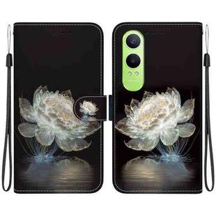 For OnePlus Nord CE4 Lite Crystal Texture Colored Drawing Leather Phone Case(Crystal Peony)