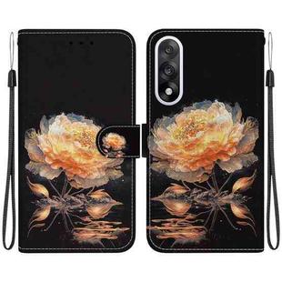 For OnePlus Ace 5 Ultra / Nord 5 5G Crystal Texture Colored Drawing Leather Phone Case(Gold Peony)