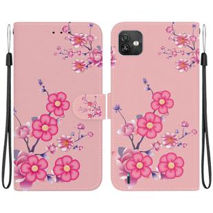 For Wiko Y82 Crystal Texture Colored Drawing Leather Phone Case(Cherry Blossoms)