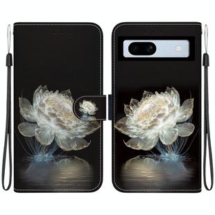 For Google Pixel 7a Crystal Texture Colored Drawing Leather Phone Case(Crystal Peony)