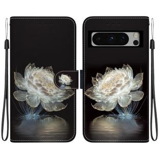 For Google Pixel 8 Pro Crystal Texture Colored Drawing Leather Phone Case(Crystal Peony)