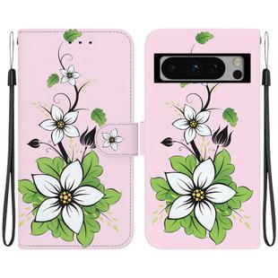 For Google Pixel 8 Pro Crystal Texture Colored Drawing Leather Phone Case(Lily)