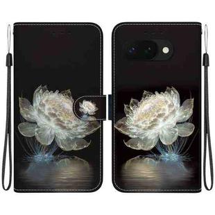 For Google Pixel 9a Crystal Texture Colored Drawing Leather Phone Case(Crystal Peony)