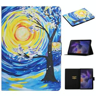 For Samsung Galaxy Tab A9+ Colored Drawing Pattern Horizontal Flip PU Tablet Case with Sleep / Wake-up Function(Starry Sky Tree)