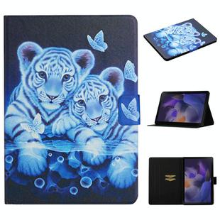 For Samsung Galaxy Tab A9+ Colored Drawing Pattern Horizontal Flip PU Tablet Case with Sleep / Wake-up Function(Tiger)
