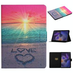 For Samsung Galaxy Tab A9+ Colored Drawing Pattern Horizontal Flip PU Tablet Case with Sleep / Wake-up Function(Sunrise)