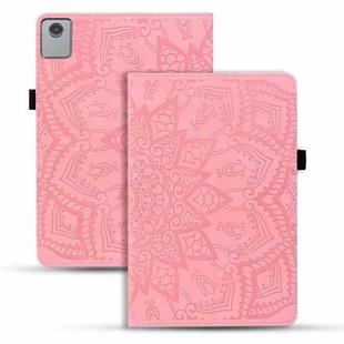 For Lenovo Tab M11 / Xiaoxin Pad 11 2024 Calf Texture Embossed Leather Tablet Case(Pink)