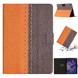 For Samsung Galaxy Tab A9+ Stitching Solid Color Smart PU Tablet Case with Sleep / Wake-up Function(Orange)