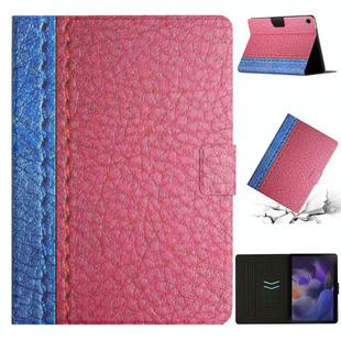 For Samsung Galaxy Tab A9 Stitching Solid Color Smart PU Tablet Case with Sleep / Wake-up Function(Rose Red)