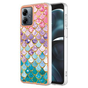 For Motorola Moto G14 Electroplating IMD TPU Phone Case(Colorful Scales)