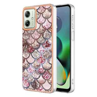 For Motorola Moto G54 Electroplating IMD TPU Phone Case(Pink Scales)