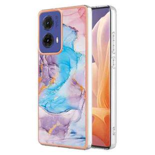 For Motorola Moto G85 Electroplating IMD TPU Phone Case(Blue Marble)