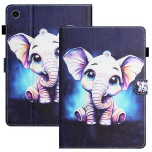 For Samsung Galaxy Tab A9+ Coloured Drawing Stitching Smart PU Tablet Case with Sleep / Wake-up Function(Elephant)