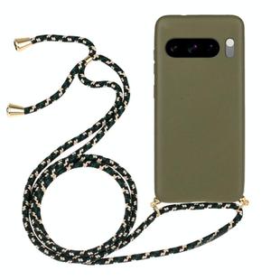 For Google Pixel 8 Pro Wheat Straw Material + TPU Protective Case with Lanyard(Army Green)