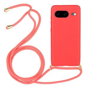 For Google Pixel 8 Wheat Straw Material + TPU Protective Case with Lanyard(Red)