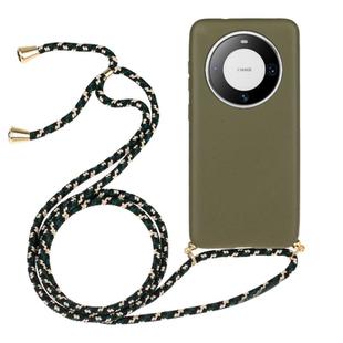 For Huawei Mate 60 Wheat Straw Material + TPU Protective Case with Lanyard(Army Green)
