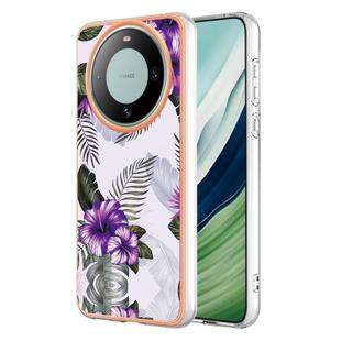 For Huawei Mate 60 Electroplating IMD TPU Phone Case(Purple Flower)