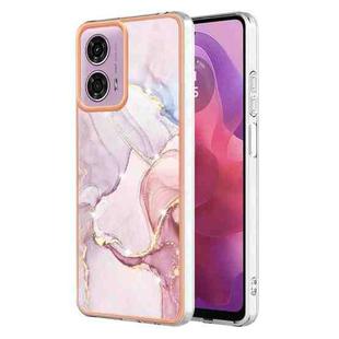 For Motorola Moto G24 4G / G04 4G Electroplating Marble Dual-side IMD Phone Case(Rose Gold 005)