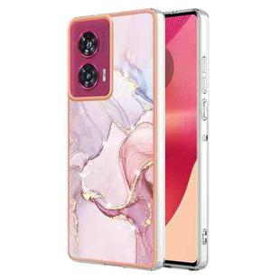 For Motorola Edge 50 Fusion Electroplating Marble Dual-side IMD Phone Case(Rose Gold 005)