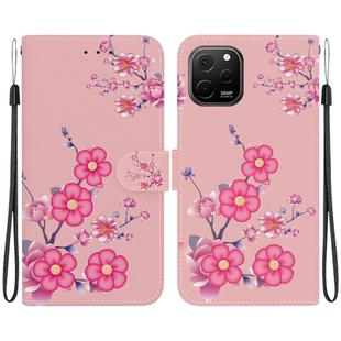 For Huawei nova Y61 / Enjoy 50z Crystal Texture Colored Drawing Leather Phone Case(Cherry Blossoms)