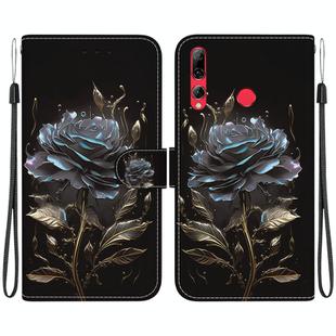 For Huawei P Smart Z / Y9 Prime Crystal Texture Colored Drawing Leather Phone Case(Black Rose)