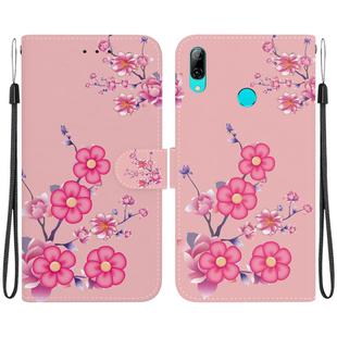 For Huawei P Smart 2019 Crystal Texture Colored Drawing Leather Phone Case(Cherry Blossoms)