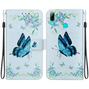 For Huawei P Smart 2019 Crystal Texture Colored Drawing Leather Phone Case(Blue Pansies)