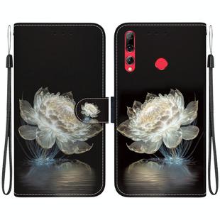 For Huawei P Smart+ 2019 Crystal Texture Colored Drawing Leather Phone Case(Crystal Peony)