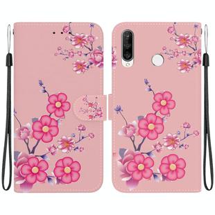 For Huawei P30 Lite / nova 4e Crystal Texture Colored Drawing Leather Phone Case(Cherry Blossoms)