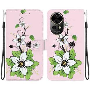 For Huawei nova 12 Crystal Texture Colored Drawing Leather Phone Case(Lily)