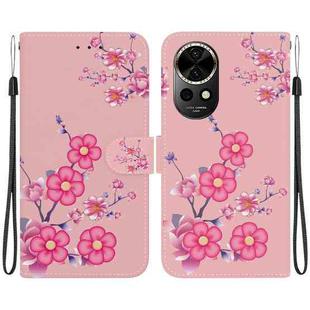 For Huawei nova 12 Crystal Texture Colored Drawing Leather Phone Case(Cherry Blossoms)