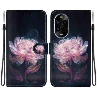 For Huawei nova 13 Pro Crystal Texture Colored Drawing Leather Phone Case(Purple Peony)