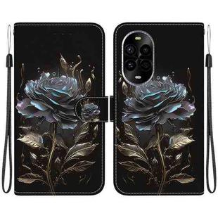 For Huawei nova 13 Pro Crystal Texture Colored Drawing Leather Phone Case(Black Rose)