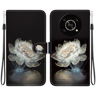 For Honor X9 5G Crystal Texture Colored Drawing Leather Phone Case(Crystal Peony)