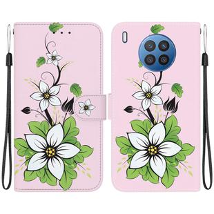 For Honor 50 Lite Crystal Texture Colored Drawing Leather Phone Case(Lily)