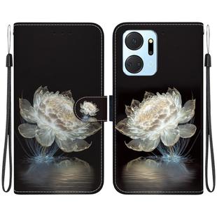 For Honor X7a Crystal Texture Colored Drawing Leather Phone Case(Crystal Peony)